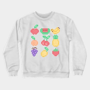 Kawaii Pixel Art Pastel Fruit Design Crewneck Sweatshirt